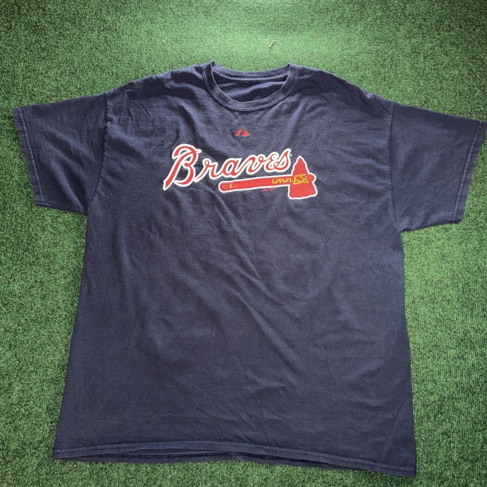 Atlanta Braves Grattis T Shirt Men's 2XL Blue Red T Shirt